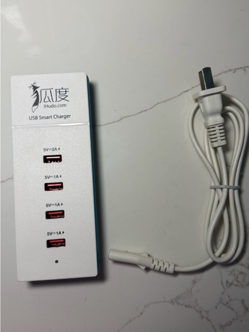 iHudo USB Smart Charger - White 4-Port USB‎ Charging Hub